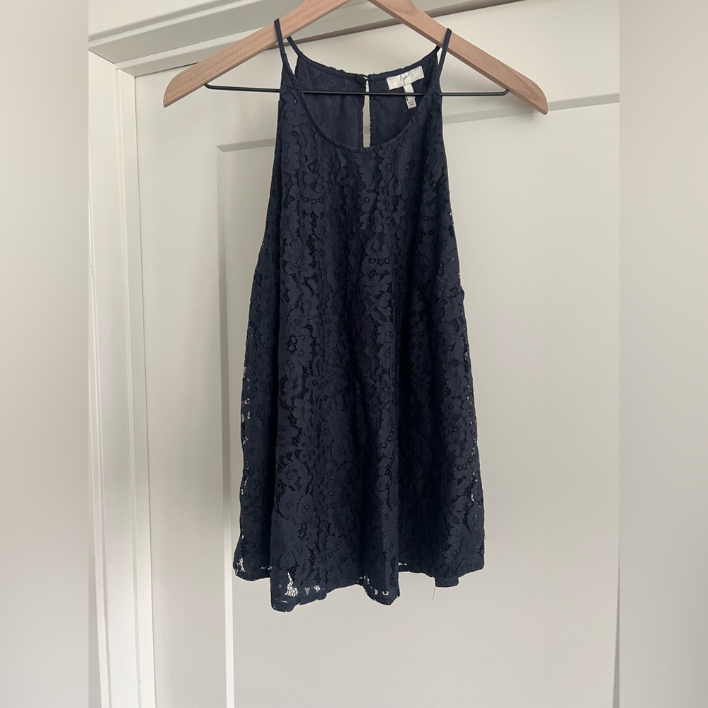 Joie Navy Lace Halter Tank